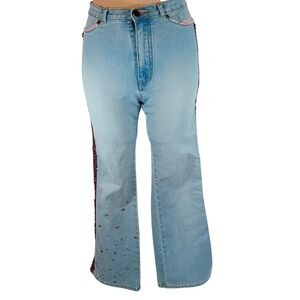 UPCYCLED OOAK Vintage Y2K Womens Wrangler Jeans Bedazzled Girly Mcbling Flare 26